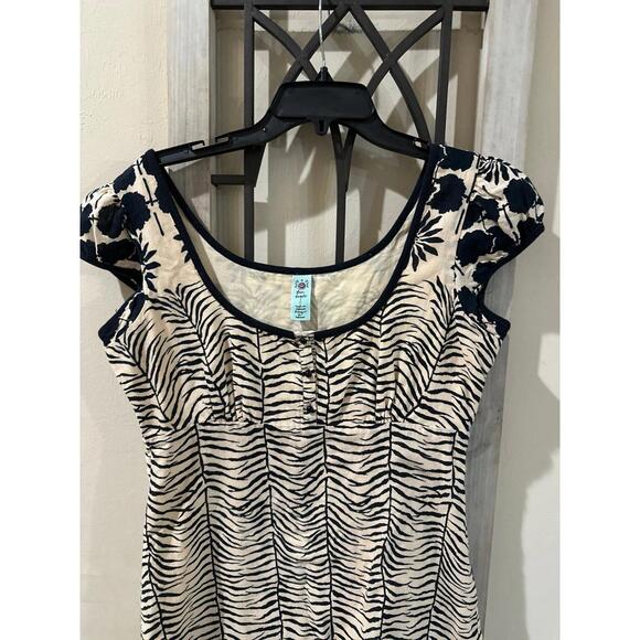 Free People Dress size 8 100% Cotton Lined Short Sleeves - Picture 8 of 8